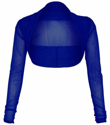 New Ladies Womens Sheer Mesh Chiffon Bolero Shrug Long Sleeve Crop Cardigan Tops