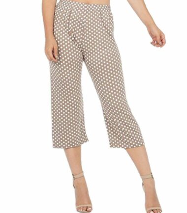 New Womens Stripe Wide Leg Culottes 3/4 Length Summer Trouser Pant Short Palazzo