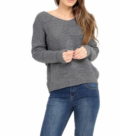 New-Womens-Wrap-Over-Knitted-Twisted-Knot-Slouch-Fit-Baggy-Jumper-Sweater-Top New Womens Wrap Over Knitted Twisted Knot Slouch Fit Baggy Jumper Sweater Top