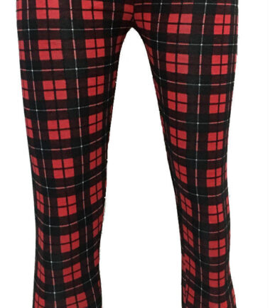WOMENS RED TARTAN LEGGINGS PRINTED BLACK LADIES PLUS SIZE 8-26 XXL XXXL VISCOSE