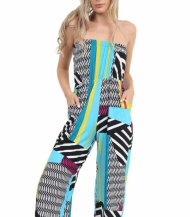 Womens Printed Plain Floral Bandeau Bardot Boobtube Playsuit Jumpsuit Culottes