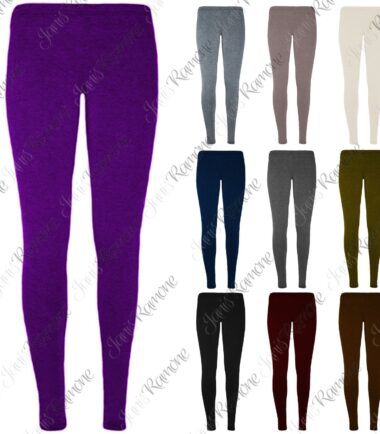 New Girls Kids Plain Full Length Slim Fit Skinny Stretchy Leggings Pants Trouser