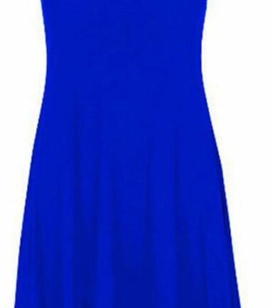 New Women Ladies Sleeveless Plain Hanky Hem Flare Long Cami Swing Dress Vest Top