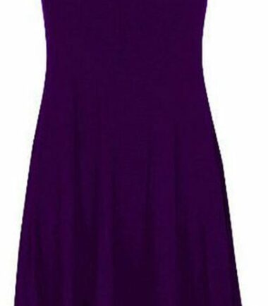 New Women Ladies Sleeveless Plain Hanky Hem Flare Long Cami Swing Dress Vest Top