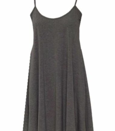 New Women Ladies Sleeveless Plain Hanky Hem Flare Long Cami Swing Dress Vest Top