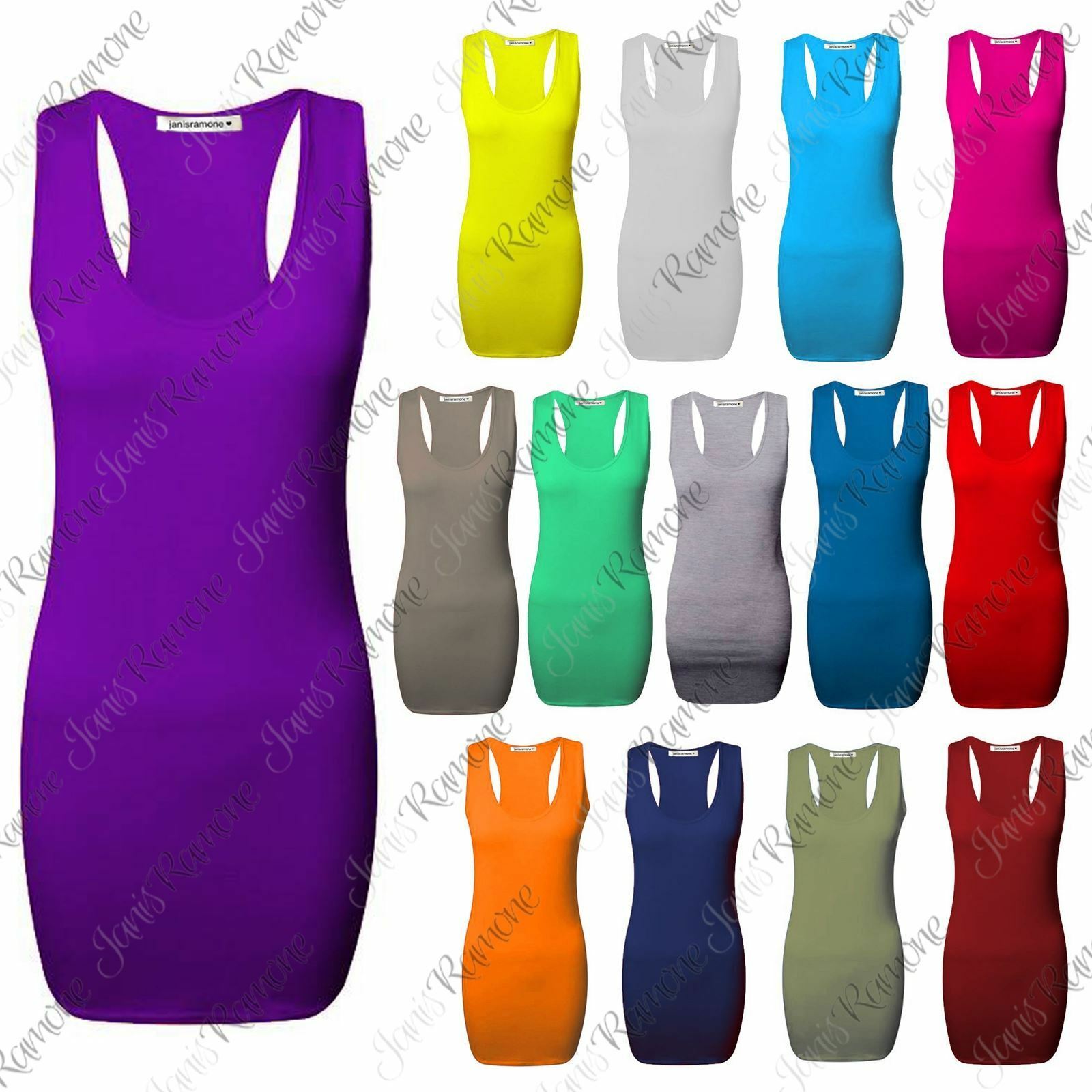 New-Womens-Plain-Racer-Back-Sleeveless-Bodycon-Long-Muscle-Vest-Top-Tank-Gym-Top New Womens Plain Racer Back Sleeveless Bodycon Long Muscle Vest Top Tank Gym Top