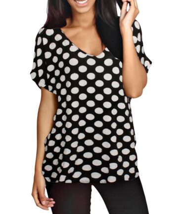 New-Women-Ladies-Printed-V-Neck-Turn-Up-Short-Sleeve-Loose-Baggy-Fit-T-Shirt-Top New Women Ladies Printed V Neck Turn Up Short Sleeve Loose Baggy Fit T Shirt Top