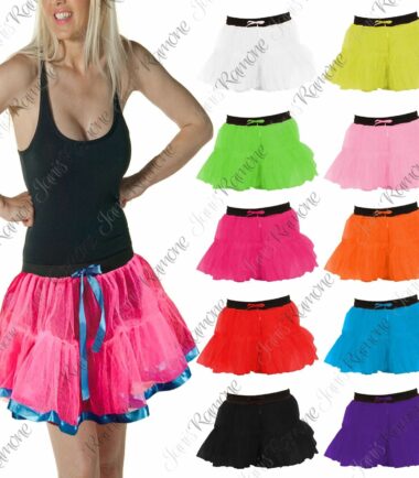 New Womens 2 Layer Net Over Ballet Dance Wear Fancy Dress Mini Tutu Skirts