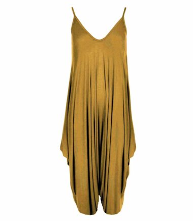 Womens Strappy Plain Cami Jumpsuit Italian Drape Baggy Harem Lagenlook Playsuit