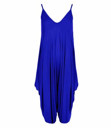 Womens Strappy Plain Cami Jumpsuit Italian Drape Baggy Harem Lagenlook Playsuit