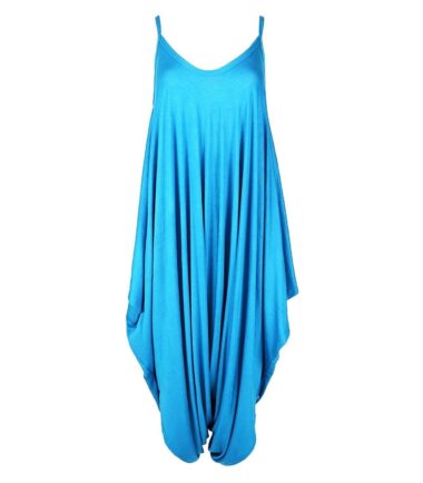 Womens Strappy Plain Cami Jumpsuit Italian Drape Baggy Harem Lagenlook Playsuit