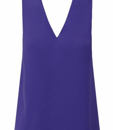 New Womens Plain High Choker V Neck Collar CutOut Plunge Vest Blouse T-Shirt Top