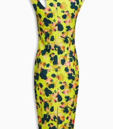 WOMENS-NEXT-CITRINE-BODYCON-DRESS-SLASH-SHOULDER-SUMMER-ANIMAL-LADIES-RRP-£38!!! WOMENS NEXT CITRINE BODYCON DRESS SLASH SHOULDER SUMMER ANIMAL LADIES RRP £38!!!