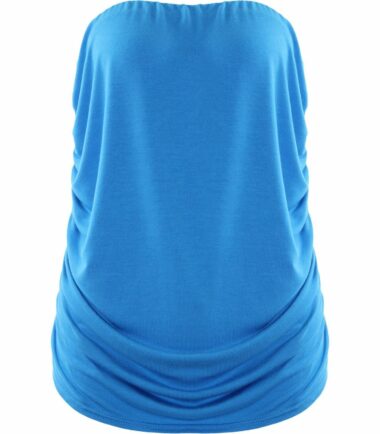 New-Womens-Plain-Boobtube-Bandeau-Strapless-Side-Ruched-Summer-Vest-T-Shirt-Top New Womens Plain Boobtube Bandeau Strapless Side Ruched Summer Vest T-Shirt Top