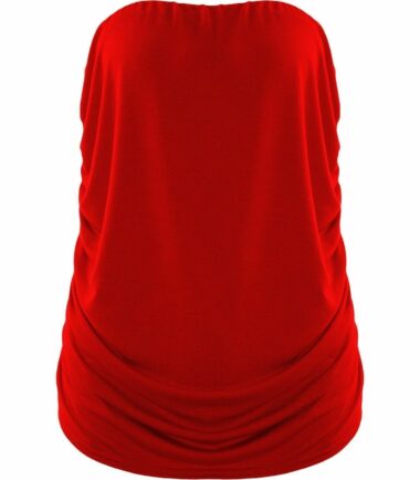 New-Womens-Plain-Boobtube-Bandeau-Strapless-Side-Ruched-Summer-Vest-T-Shirt-Top New Womens Plain Boobtube Bandeau Strapless Side Ruched Summer Vest T-Shirt Top