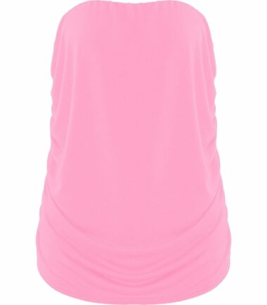 New-Womens-Plain-Boobtube-Bandeau-Strapless-Side-Ruched-Summer-Vest-T-Shirt-Top New Womens Plain Boobtube Bandeau Strapless Side Ruched Summer Vest T-Shirt Top