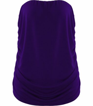 New-Womens-Plain-Boobtube-Bandeau-Strapless-Side-Ruched-Summer-Vest-T-Shirt-Top New Womens Plain Boobtube Bandeau Strapless Side Ruched Summer Vest T-Shirt Top