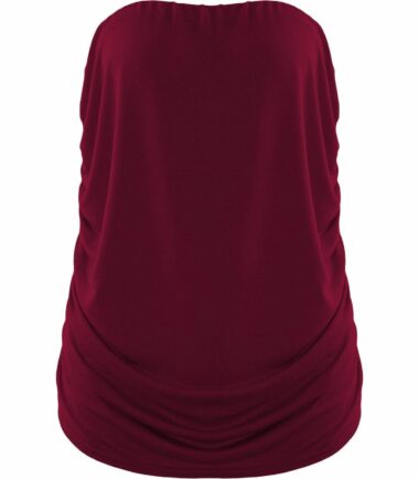 New-Womens-Plain-Boobtube-Bandeau-Strapless-Side-Ruched-Summer-Vest-T-Shirt-Top New Womens Plain Boobtube Bandeau Strapless Side Ruched Summer Vest T-Shirt Top