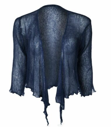 New-Womens-Ladies-Double-Fine-Knit-Bali-Tie-Up-Bolero-Shrug-Cropped-Cardigan-Top New Womens Ladies Double Fine Knit Bali Tie Up Bolero Shrug Cropped Cardigan Top