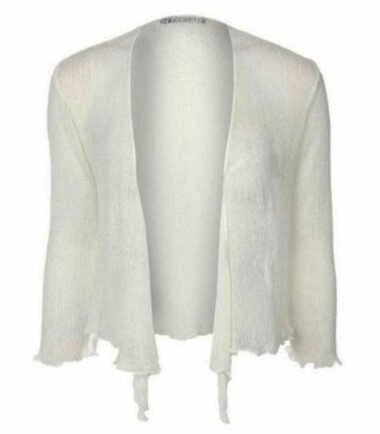 New-Womens-Ladies-Double-Fine-Knit-Bali-Tie-Up-Bolero-Shrug-Cropped-Cardigan-Top New Womens Ladies Double Fine Knit Bali Tie Up Bolero Shrug Cropped Cardigan Top
