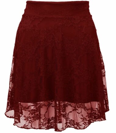 New Ladies Plus Size Floral Lace Skater Skirt Womens Flare Mini Skirt Size 8 -22