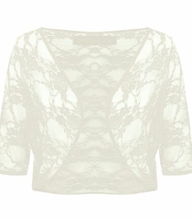 New-Womens-Floral-Lace-See-Through-3/4-Sleeve-Bolero-Cardigan-Cropped-Shrug-Top New Womens Floral Lace See Through 3/4 Sleeve Bolero Cardigan Cropped Shrug Top