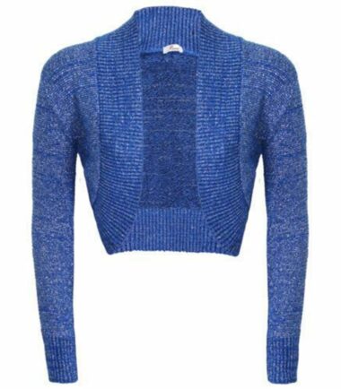 New-Womens-Long-Sleeve-Shiny-Lurex-Knitted-Bolero-Shrug-Crop-Cardigan-Short-Top New Womens Long Sleeve Shiny Lurex Knitted Bolero Shrug Crop Cardigan Short Top