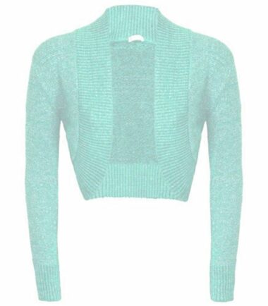 New-Womens-Long-Sleeve-Shiny-Lurex-Knitted-Bolero-Shrug-Crop-Cardigan-Short-Top New Womens Long Sleeve Shiny Lurex Knitted Bolero Shrug Crop Cardigan Short Top