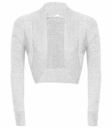 New-Womens-Long-Sleeve-Shiny-Lurex-Knitted-Bolero-Shrug-Crop-Cardigan-Short-Top New Womens Long Sleeve Shiny Lurex Knitted Bolero Shrug Crop Cardigan Short Top