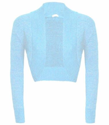 New-Womens-Long-Sleeve-Shiny-Lurex-Knitted-Bolero-Shrug-Crop-Cardigan-Short-Top New Womens Long Sleeve Shiny Lurex Knitted Bolero Shrug Crop Cardigan Short Top