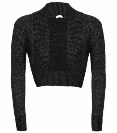 New-Womens-Long-Sleeve-Shiny-Lurex-Knitted-Bolero-Shrug-Crop-Cardigan-Short-Top New Womens Long Sleeve Shiny Lurex Knitted Bolero Shrug Crop Cardigan Short Top