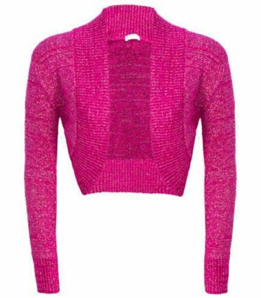New-Womens-Long-Sleeve-Shiny-Lurex-Knitted-Bolero-Shrug-Crop-Cardigan-Short-Top New Womens Long Sleeve Shiny Lurex Knitted Bolero Shrug Crop Cardigan Short Top