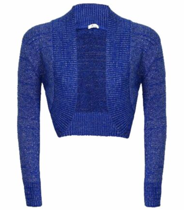 New-Womens-Long-Sleeve-Shiny-Lurex-Knitted-Bolero-Shrug-Crop-Cardigan-Short-Top New Womens Long Sleeve Shiny Lurex Knitted Bolero Shrug Crop Cardigan Short Top