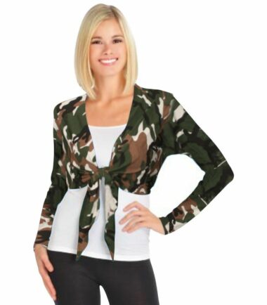 New-Womens-Tie-Front-V-Neck-Bolero-Shrug-Ladies-Long-Sleeve-Printed-Cardigan-Top New Womens Tie Front V Neck Bolero Shrug Ladies Long Sleeve Printed Cardigan Top