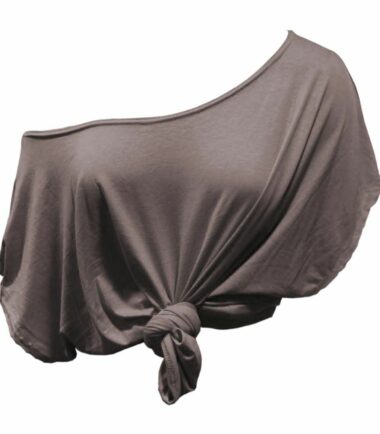 New Womens Plain Off Shoulder Tie Knot Front Short Sleeve Baggy Crop T-Shirt Top