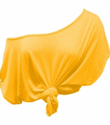 New Womens Plain Off Shoulder Tie Knot Front Short Sleeve Baggy Crop T-Shirt Top