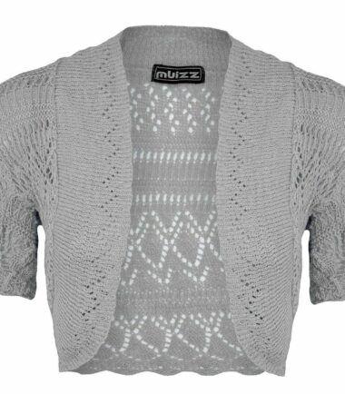 New Womens Ladies Crochet Knitted Bolero Shrug Short Cap Sleeve Crop CardiganTop