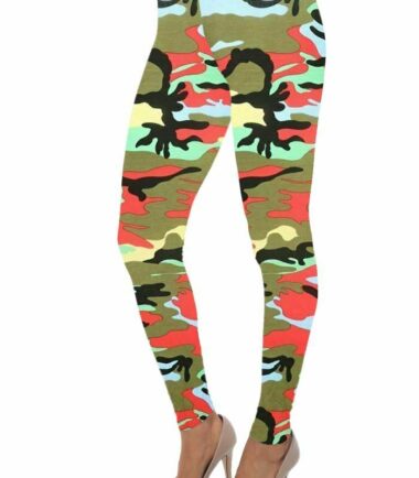 Womens Printed Stretchy Full Length Leggings Skinny Dance Casual Trousers Pants