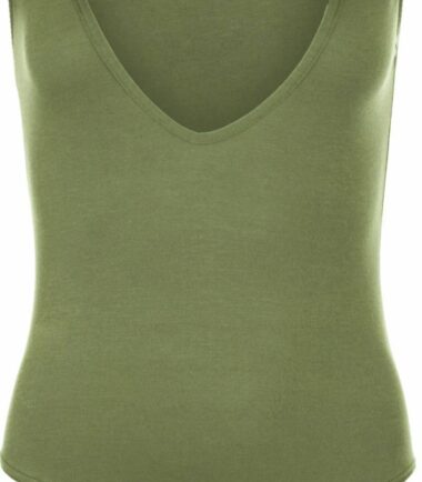 New Womens Ladies Deep V Neck Plain Bodysuit Sleeveless Stretch Leotard Vest Top