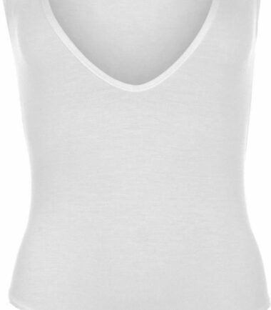 New Womens Ladies Deep V Neck Plain Bodysuit Sleeveless Stretch Leotard Vest Top
