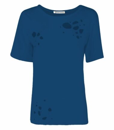 New-Womens-Distressed-Ripped-Holes-Plain-Cap-Sleeve-Loose-Fit-Basic-T-Shirt-Top New Womens Distressed Ripped Holes Plain Cap Sleeve Loose Fit Basic T-Shirt Top