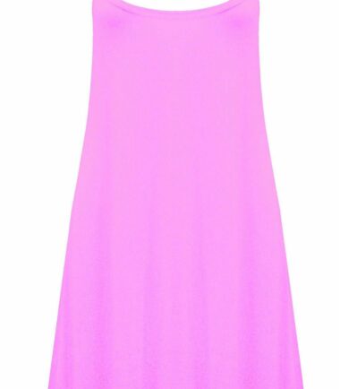 New-Womens-Plain-Camisole-Strappy-Flared-Cami-Swing-Mini-Dress-Summer-Vest-Top New Womens Plain Camisole Strappy Flared Cami Swing Mini Dress Summer Vest Top