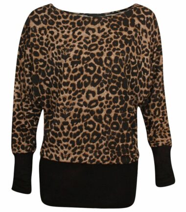 New-Womens-Printed-Long-Sleeve-Baggy-Batwing-T-Shirt-Top-Ladies-Party-Dress-Top New Womens Printed Long Sleeve Baggy Batwing T Shirt Top Ladies Party Dress Top