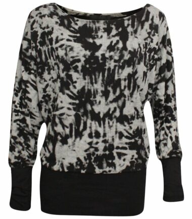 New-Womens-Printed-Long-Sleeve-Baggy-Batwing-T-Shirt-Top-Ladies-Party-Dress-Top New Womens Printed Long Sleeve Baggy Batwing T Shirt Top Ladies Party Dress Top