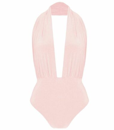 Womens-Plain-Halter-Neck-Backless-Slinky-Leotard-Sleeveless-Bodysuit-Plunge-Top Womens Plain Halter Neck Backless Slinky Leotard Sleeveless Bodysuit Plunge Top