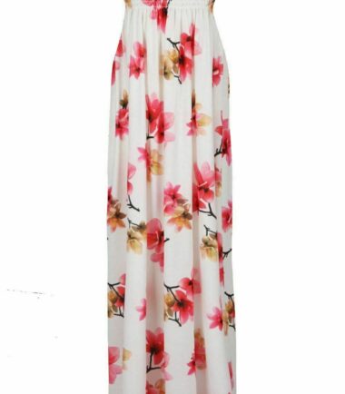 Womens-Ladies-Floral-Printed-Boobtube-Bandeau-Strapless-Long-Sheering-Maxi-Dress Womens Ladies Floral Printed Boobtube Bandeau Strapless Long Sheering Maxi Dress