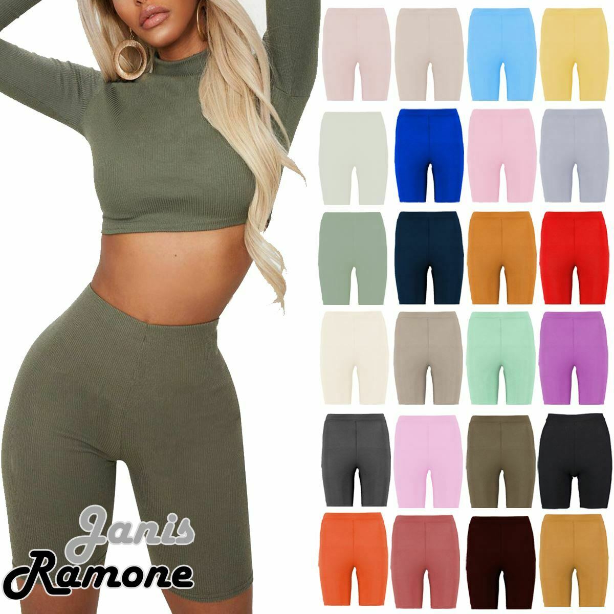 Womens-Ribbed-Cycling-Shorts-Stretchy-Active-Yoga-Fitness-Gym-Biker-Short-Pants Womens Ribbed Cycling Shorts Stretchy Active Yoga Fitness Gym Biker Short Pants