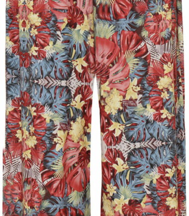 WOMENS FLORAL PRINT PALAZZO TROUSERS LADIES PRINTED PANTS WIDE LEG FLARED SUMMER
