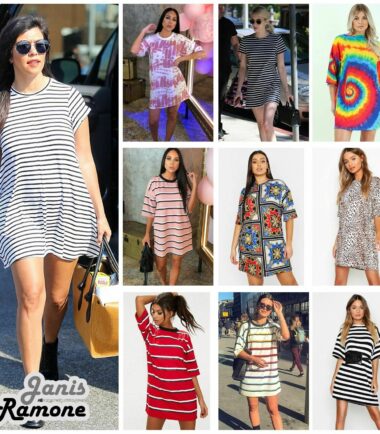 Womens Stripe Baggy Boyfriend Long T-Shirt Shift Tunic Dress Oversized Top