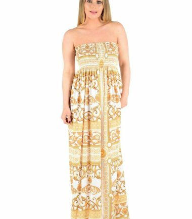New-Womens-Tropical-Leaf-Floral-Print-Sheering-Boobtube-Bandeau-Long-Maxi-Dress New Womens Tropical Leaf Floral Print Sheering Boobtube Bandeau Long Maxi Dress
